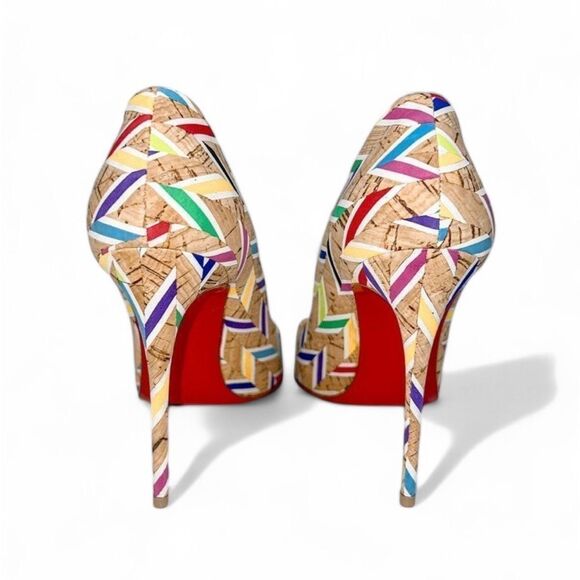 CHRISTIAN LOUBOUTIN So Kate Beige Colorblock Pattern Pointed Toe Pumps S… - Picture 7 of 11